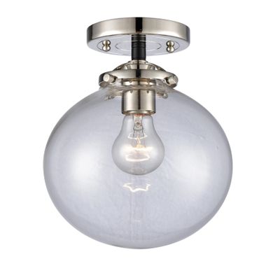 Innovations 284-1C-BPN-G202-8 1 Light Semi-Flush Mount, Black Polished Nickel