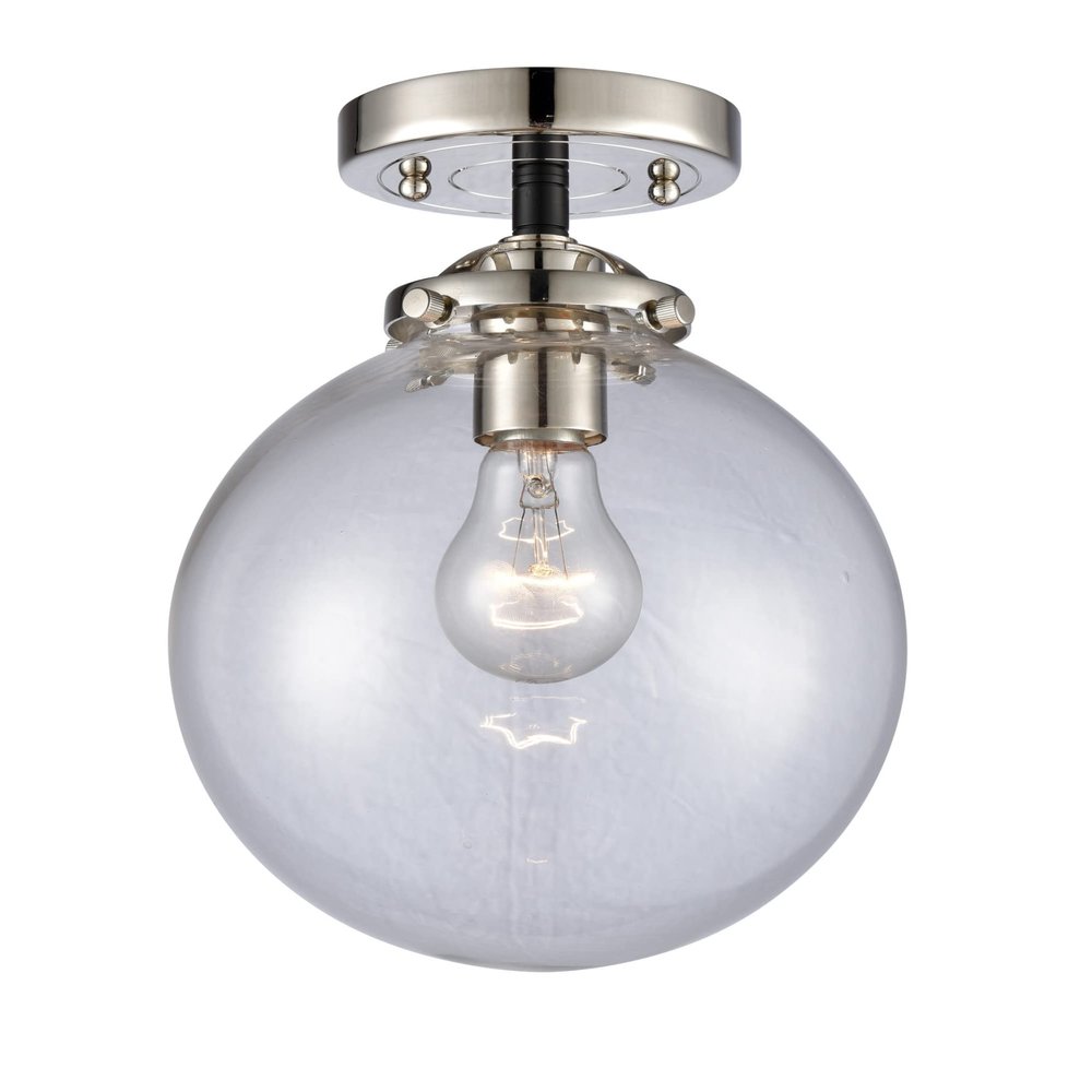 Innovations 284-1C-BPN-G202-8 1 Light Semi-Flush Mount, Black Polished Nickel