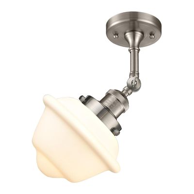 Innovations 201F-SN-G531-LED 1 Light Vintage Dimmable LED Semi-Flush Mount, Brushed Satin Nickel