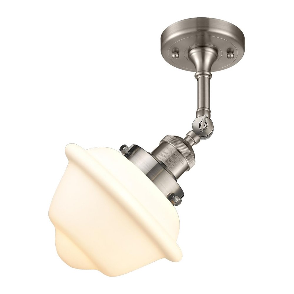 Innovations 201F-SN-G531-LED 1 Light Vintage Dimmable LED Semi-Flush Mount, Brushed Satin Nickel