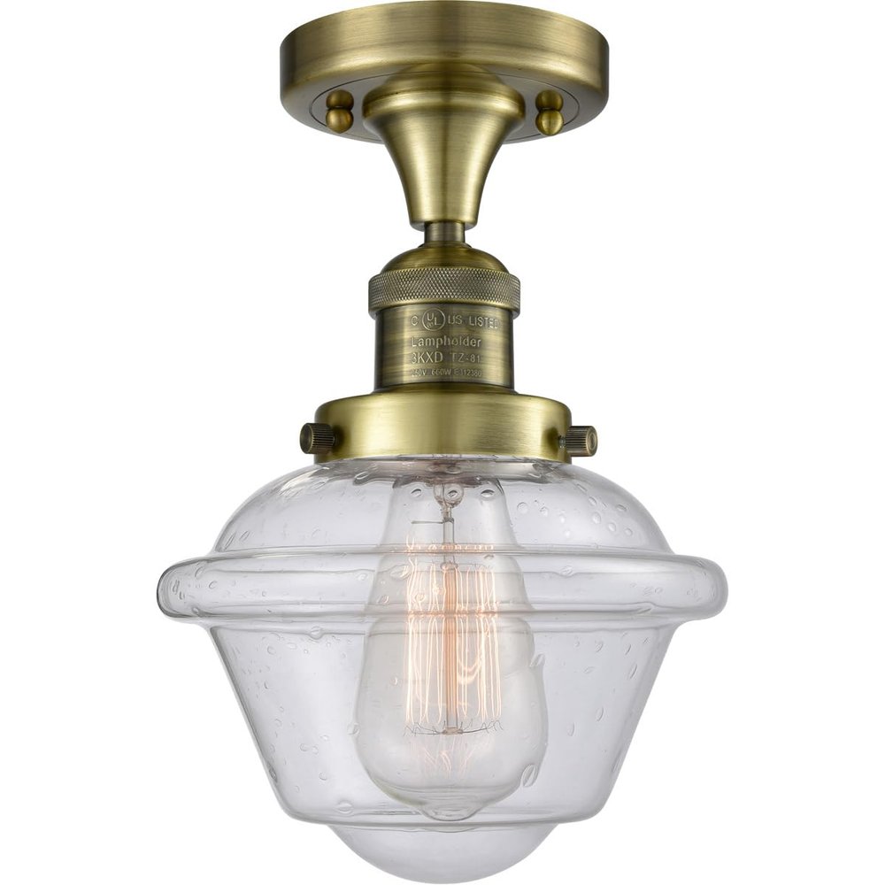 Innovations 517-1CH-AB-G534-LED 1 Light Vintage Dimmable LED Flush Mount, Antique Brass