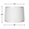 Large White Fabric Set of 2 Drum Lamp Shades 13x14x10 (Spider) view 4
