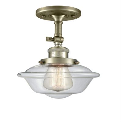Innovations 201F-AB-G532 1 Light Semi-Flush Mount, Antique Brass