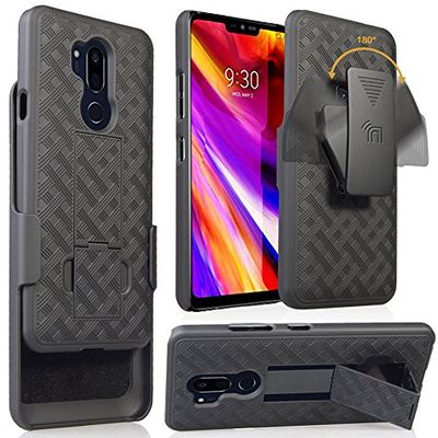 Nakedcellphone Holster Combo for LG G7 ThinQ Phone Case & Belt Clip - Black