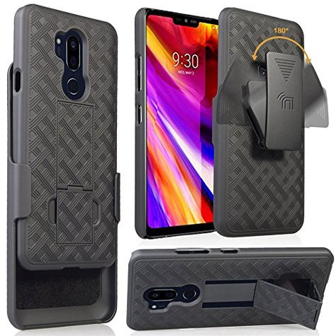 Nakedcellphone Holster Combo for LG G7 ThinQ Phone Case & Belt Clip - Black