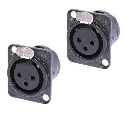 Neutrik NC3FD-L-B-1 3 Pole Female Receptacle Solder Cups Black Metal (Pack of 2)