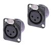 Neutrik NC3FD-L-B-1 3 Pole Female Receptacle Solder Cups Black Metal (Pack of 2) view 1
