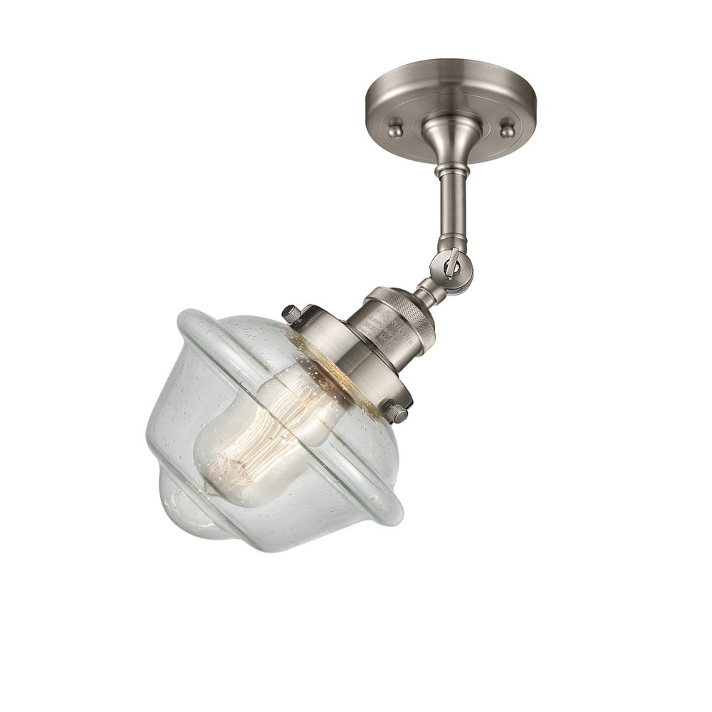 Innovations 201F-SN-G534 1 Light Semi-Flush Mount, Brushed Satin Nickel