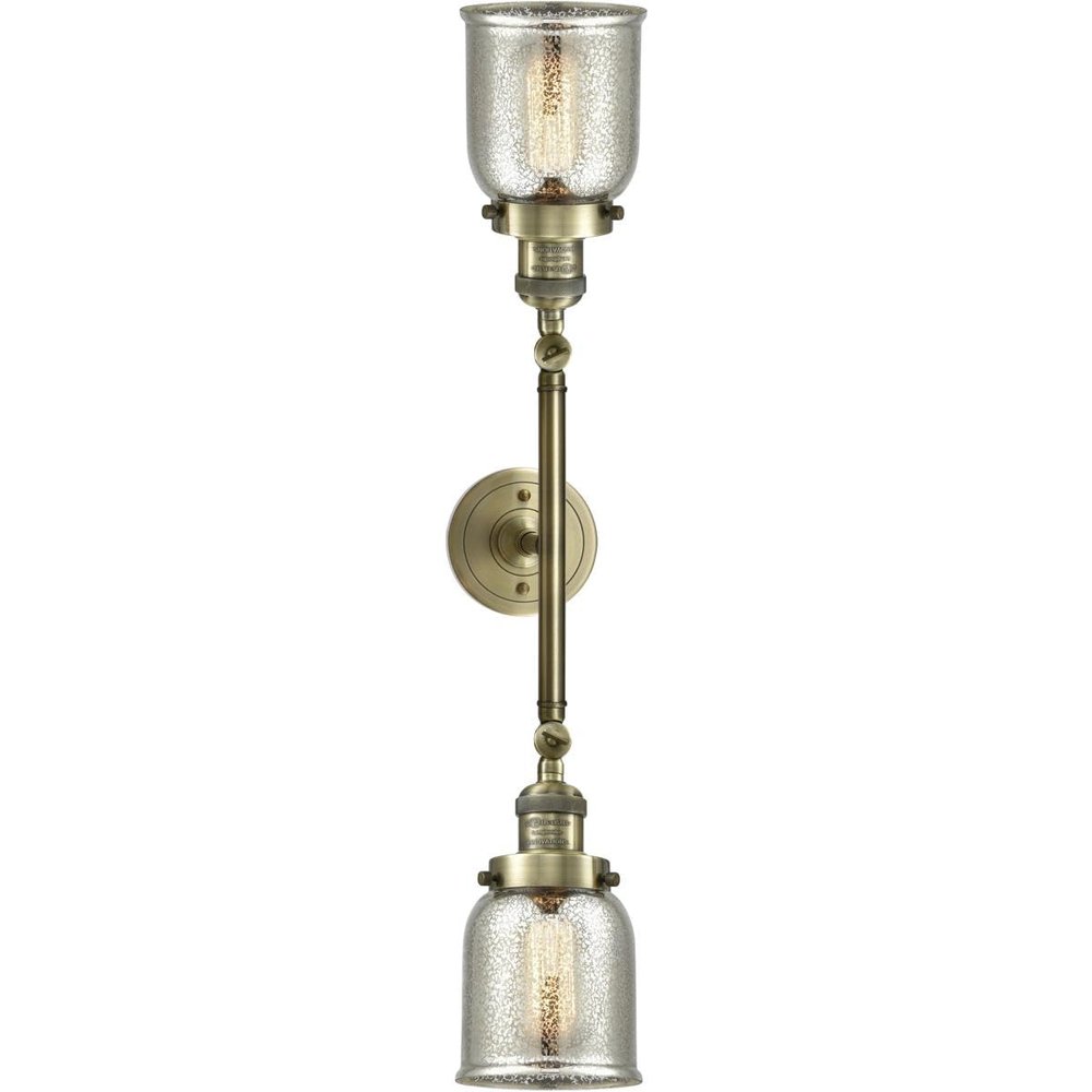 Innovations 208-AB-G58 2 Light Bathroom Fixture, Antique Brass