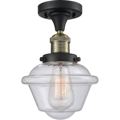 Innovations 517-1CH-BAB-G534-LED 1 Light Vintage Dimmable LED Semi-Flush Mount, Black Antique Brass