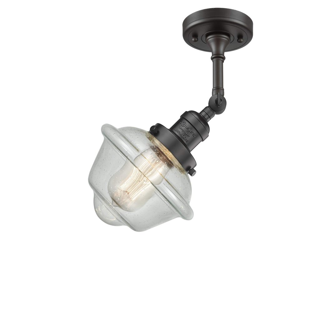 Innovations 201F-OB-G534 1 Light Semi-Flush Mount, Oil Rubbed Bronze