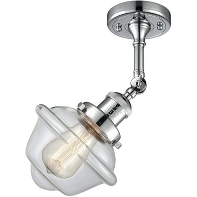 Innovations 201F-PC-G532-LED Transitional LED Semi-Flush Mount from Franklin Restoration Collection in Chrome Finish,