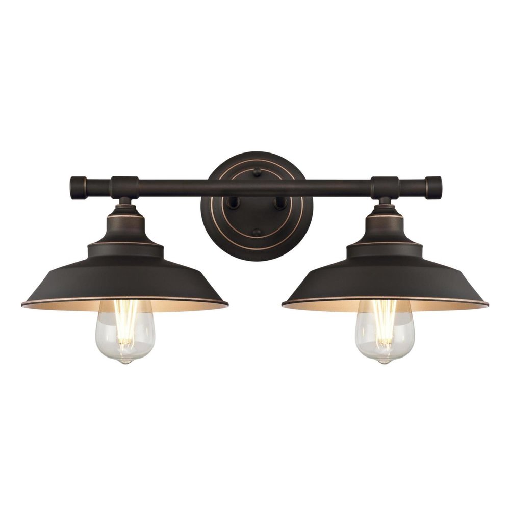Westinghouse 6354800 Iron Hill Two Light Indoor Wall Fixture, 2, Black