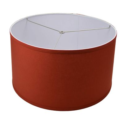 FenchelShades.com 20" Top Diameter x 20" Bottom Diameter 11" Height Fabric Drum Lampshade Spider Attachment (Paprika)