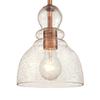 Westinghouse 6356400 Adjustable Indoor Mini-Pendant Light, Washed Copper Finish with Handblown Clear Seeded Glass view 2
