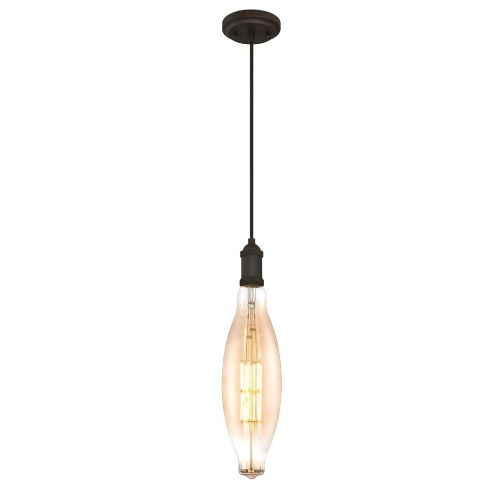 Westinghouse Lighting 6357200 One-Light Dimmable LED Indoor Mini Pendant, Oil Rubbed Bronze Finish with Oversized E38 Filament LED