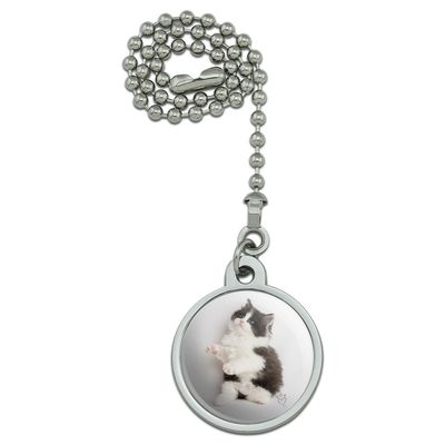 GRAPHICS & MORE Persian Kitten Cat Black White Ceiling Fan and Light Pull Chain