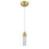 Westinghouse 6355300 Cava One-Light Dimmable LED Indoor Mini Pendant, Champagne Brass Finish with Bubble Glass view 1