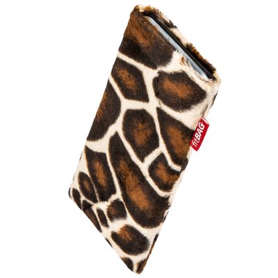 fitBAG Bonga Giraffe Custom Tailored Sleeve for Huawei P9 Plus | Made in Germany | Fine Imitation Fur Pouch case Cover with Microfibre Lining for Display Cleaning
