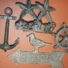 Southern Metal Beach House Warming Gift Set Antiqued-Look Cast Iron Beach Sign Door Knocker Bundle of 5 Pieces view 2