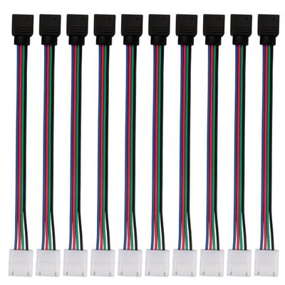 uxcell 10pcs 4 Pin Double End Conductor LED RGB Strip Light Connector