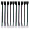 uxcell 10pcs 4 Pin Double End Conductor LED RGB Strip Light Connector view 1