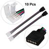 uxcell 10pcs 4 Pin Double End Conductor LED RGB Strip Light Connector view 3