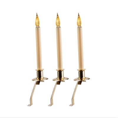 OB7503 IMC Cambridge Slant Bracket B/O w/Sensor LED Window Candle Brass Base pk 3