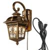 Kiven Classical Outdoor/Indoor Plug in Wall Mount Sconce Brass Metal with Clear Glass Downward Hanging Traditional Exterior Light view 1