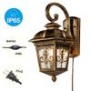 Kiven Classical Outdoor/Indoor Plug in Wall Mount Sconce Brass Metal with Clear Glass Downward Hanging Traditional Exterior Light view 3