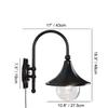 Kiven Creative Gooseneck Downward Outdoor/Indoor Plug in Wall Sconce Light Classical Acrylic with Glass Exterior Lighting Light Bulb not Included view 2