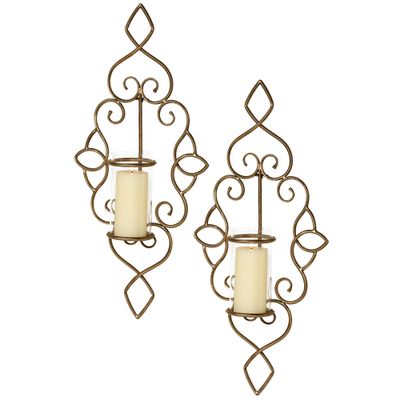 Tandi Wall Sconces Antique Gold Pair