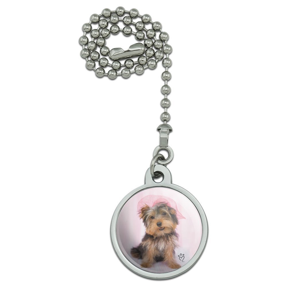 GRAPHICS & MORE Yorkie Yorkshire Terrier Dog Pink Hat Ceiling Fan and Light Pull Chain