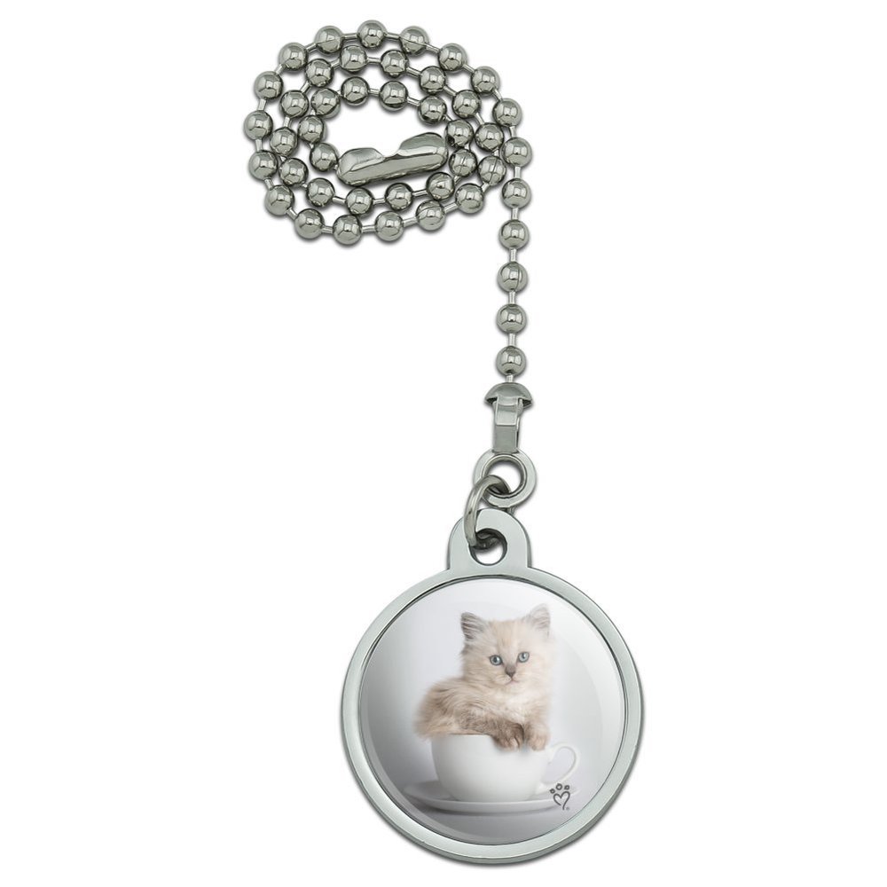 GRAPHICS & MORE Ragdoll Tiffany Cat Kitten Tea Cup Ride Ceiling Fan and Light Pull Chain