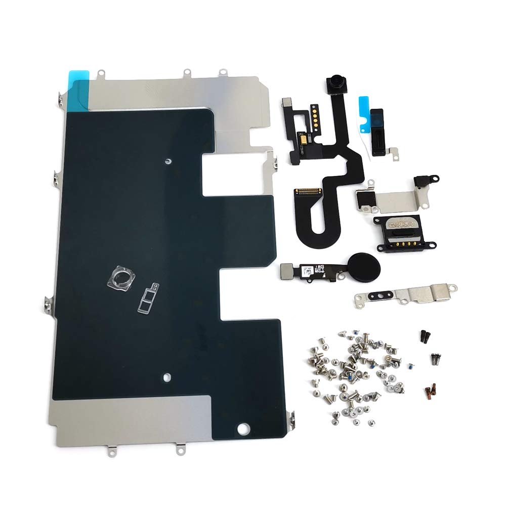 E-REPAIR Screen Assembly Metal Bracket Front Camera Flex Cable Small Parts Set Replacement for iPhone 8 Plus (5.5 inch) (Black)