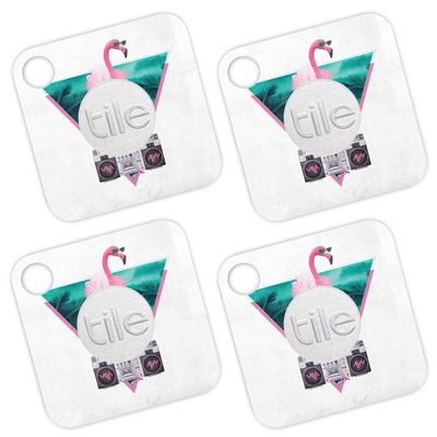 MightySkins Skin Compatible with Tile Mate - Miami Flamingo | Protective, Durable, and Unique Vinyl Decal wrap Cover | Easy to Apply, Remove, and Change Styles | Made in The USA