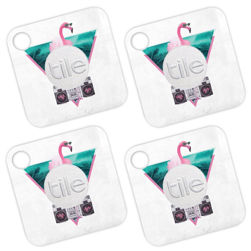 MightySkins Skin Compatible with Tile Mate - Miami Flamingo | Protective, Durable, and Unique Vinyl Decal wrap Cover | Easy to Apply, Remove, and Change Styles | Made in The USA