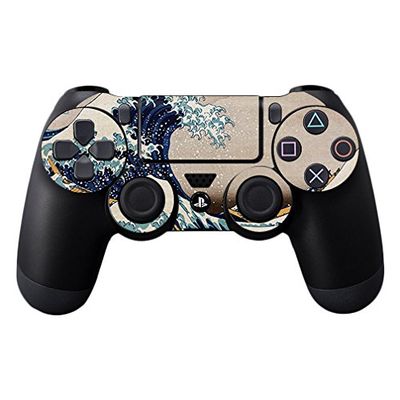 MightySkins Skin Compatible with Sony PS4 Controller - Great Wave of Kanagawa | Protective, Durable, and Unique Vinyl Decal wrap Cover | Easy to Apply, Remove, and Change Styles | Made in The USA