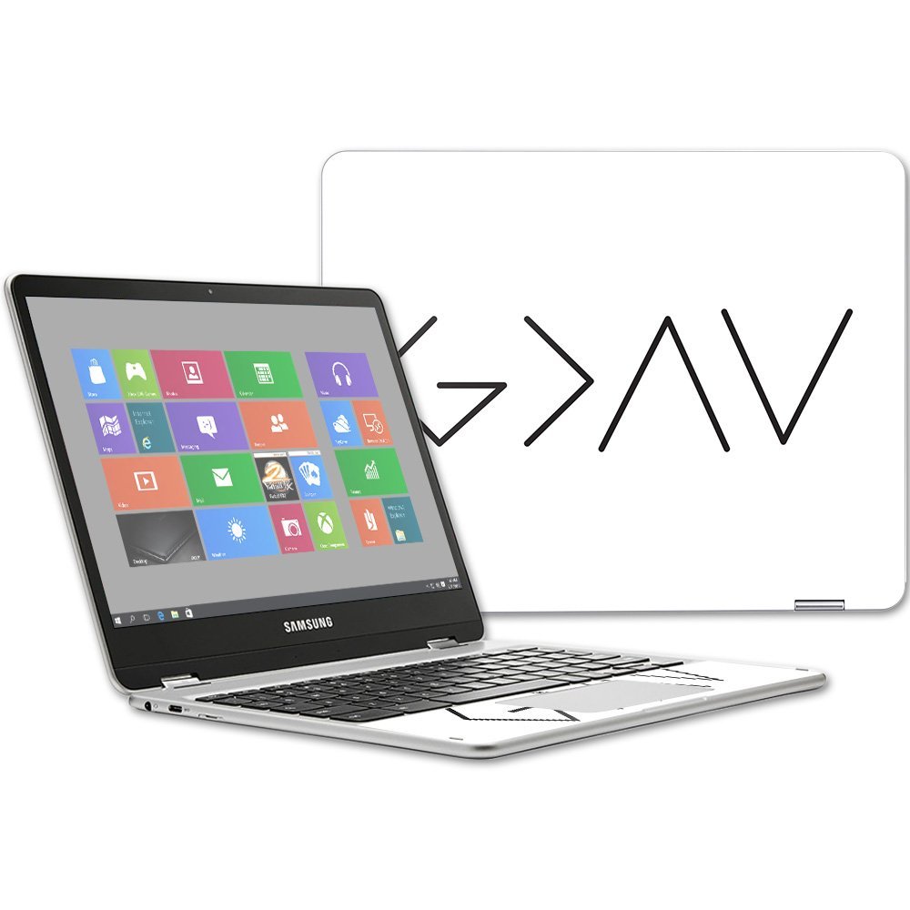 MightySkins Skin Compatible with Samsung Chromebook Plus 12.3"(2017 - God is Greater | Protective, Durable, and Unique Vinyl wrap Cover | Easy to Apply, Remove, and Change Styles | Made in The USA