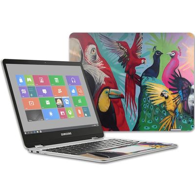 MightySkins Skin Compatible with Samsung Chromebook Plus 12.3"(2017 - Parrot Paradise | Protective, Durable, and Unique Vinyl wrap Cover | Easy to Apply, Remove, and Change Styles | Made in The USA