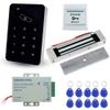LIBO Stand-Alone Door Access Control System Kit Set with 180kg/350lbs Electric Magnetic Lock, DC12V/3A Power Supply, Door Exit Release Button, 10pcs RFID EM ID Keyfobs view 1