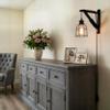 Rustic State Wall Mount Wooden Triangle Sconce Bracket for Hanging Plug in Pendant Light Lamp Cord Kit Fixture - DIY Shelf Project - Decorative Wall Plant Hanger - Black - Set of 2 view 3