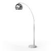 Teamson Home Arquer 68.1" Arc Floor Lamp for Living Rooms, Home Offices, Dining Rooms, Bedrooms with Faux White Marble Base and Chrome Bell Shade view 1