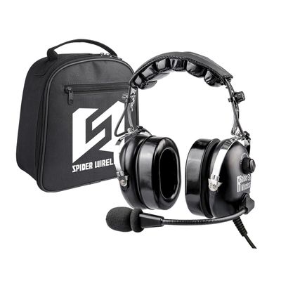 R SPIDER WIRELESS Aviation Headset for Pilots, Aviation Headset with Comfort Ear Seals, 24db Noise Cancelling, MP3 Support and Carrying Case