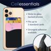 Cellessentials USA Merchant Redesigned Card Holder - Silicone Stick on Cell Phone Wallet with Pocket for Credit Card ID Business Card - iPhone Android & Smartphones (Black) view 3