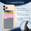 Cellessentials USA Merchant Redesigned Card Holder - Silicone Stick on Cell Phone Wallet with Pocket for Credit Card ID Business Card - iPhone Android & Smartphones (Black, White, Grey) view 3