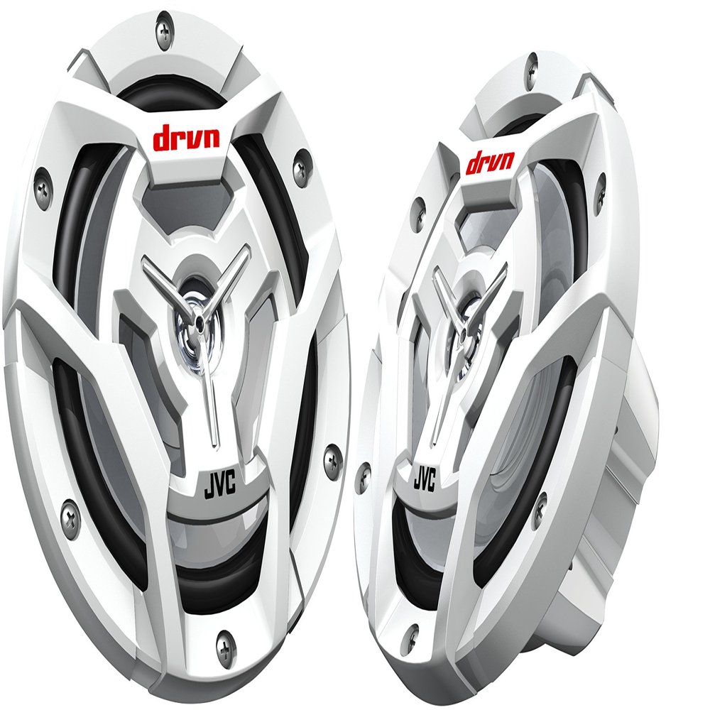 JVC CS-DR6200M Marine 6.5" 2-Way Coaxial Speaker - Set of 2 (White) featuring Water Resistant Woofers / UV Resistant Grilles / Max Power 150W