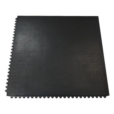 Rubber-Cal Revolution Interlocking Rubber Floor Mat (2-Pack), Black, 12mm x 36in x 36in