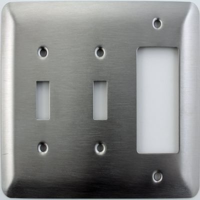 Mulberry Princess Style Satin Stainless Steel 3 Gang Switch Plate - 2 Toggle Light Switch Opening 1 GFI/Rocker Opening