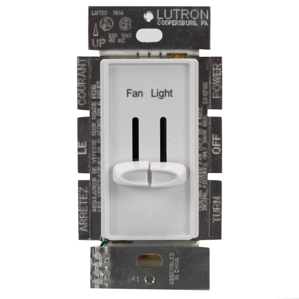 Lutron S2-Lfsq-Wh Skylark Dimmer & Fan Control, White